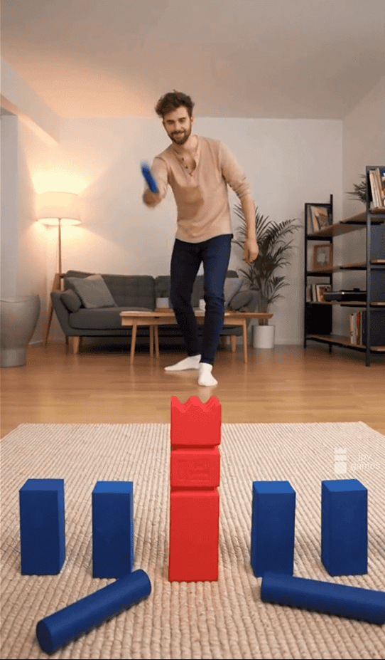 Indoor Kubb im Wohnzimmer spielen